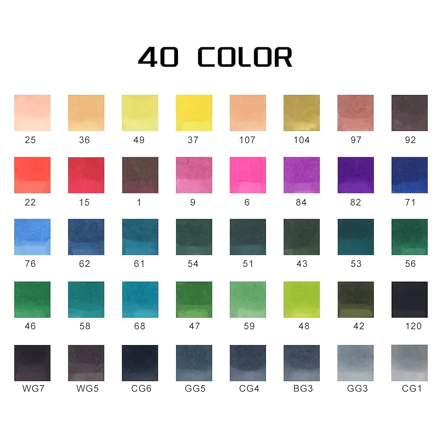 Amazon.co.jp: Artbeek 40色 アルコールマーカー 蛍光ペン